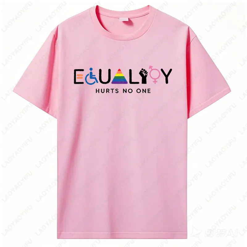 المساواة تؤذي لا أحد امرأة القطن تي شيرت حياة سوداء المادة المحملة LGBT العدالة الاجتماعية حقوق الإنسان مكافحة العنصرية مثلي الجنس فخر القمم #4