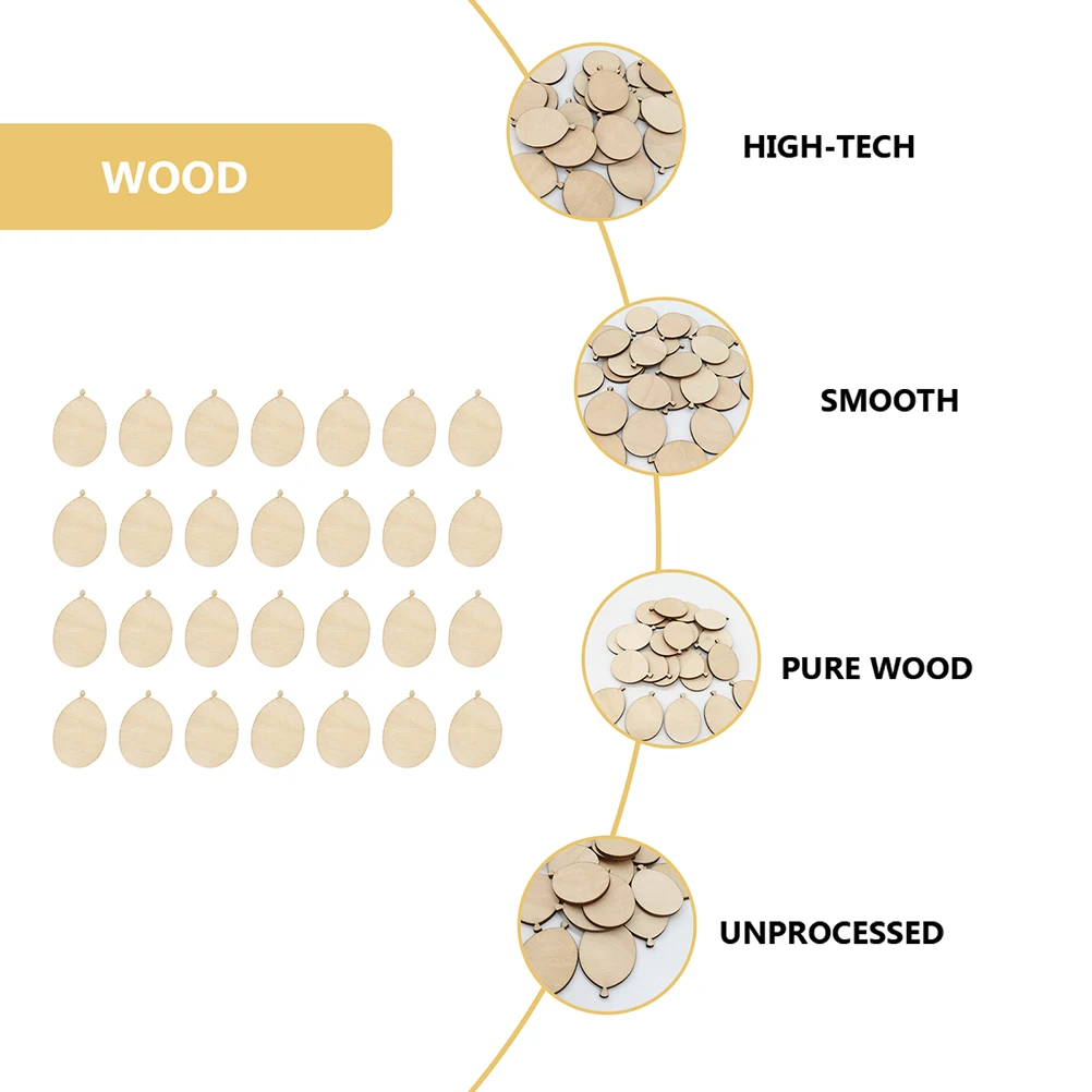 

100Pcs Balloon Shape Wood Slices DIY Natural Blank Tags Wooden Pieces for Wedding Decor Craft Painting Rustic Centerpieces