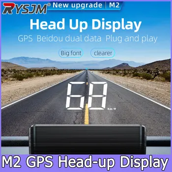  Car Speedometer Projector With Speed KMH M2 Universal GPS HUD Head Up Display Car USB Cable Plug & Play GPS & Beidou System