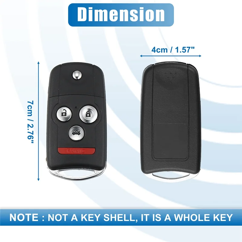 

4 Button Keyless Entry Remote Control Replacement Key Fob Smart Fob OUCG8D-439H-A For Acura TL 2007-2008 313.8Mhz 46Chip-N25R