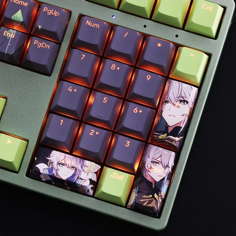 108คีย์ PBT Dye Subbed Keycaps การ์ตูน Anime Gaming Key Caps Genshin Impact Alhaitham Backlit Keycap สำหรับ ANSI เค้าโครง