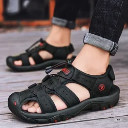 New Men's Sandals 2024 Outdoor Wading Mens Shoes Summer Breathable Male Sandals Fashion Sandals Slippers Big Size 38-48 Zapatos