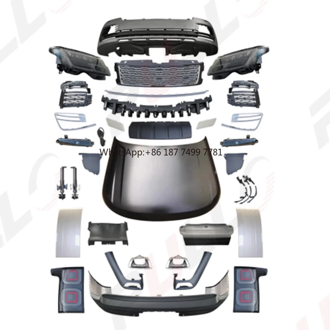 

Высококачественные автомобильные бамперы с передним и задним бампером и решеткой капота для Range Rover Vogue 13-17, сменные на 20-22 годы в стиле SVA