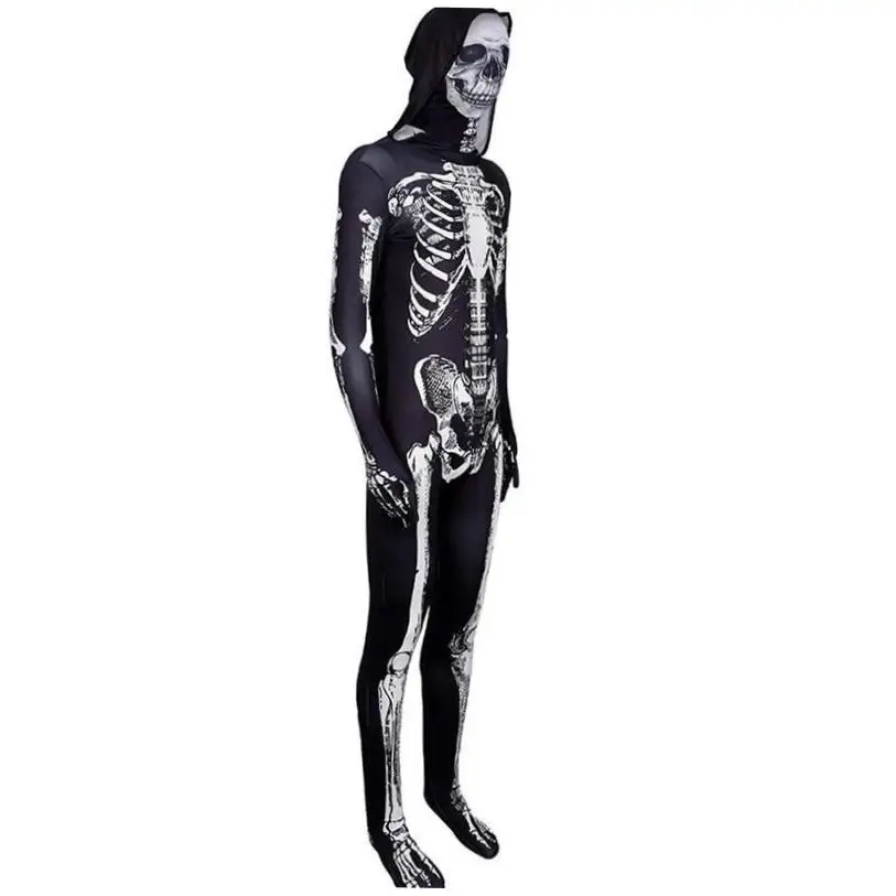 loween Cosplay Skeleton Onesie Tights Body Women's Ethnic Costume Stage Wear loween Par Outfit Skeleton Design