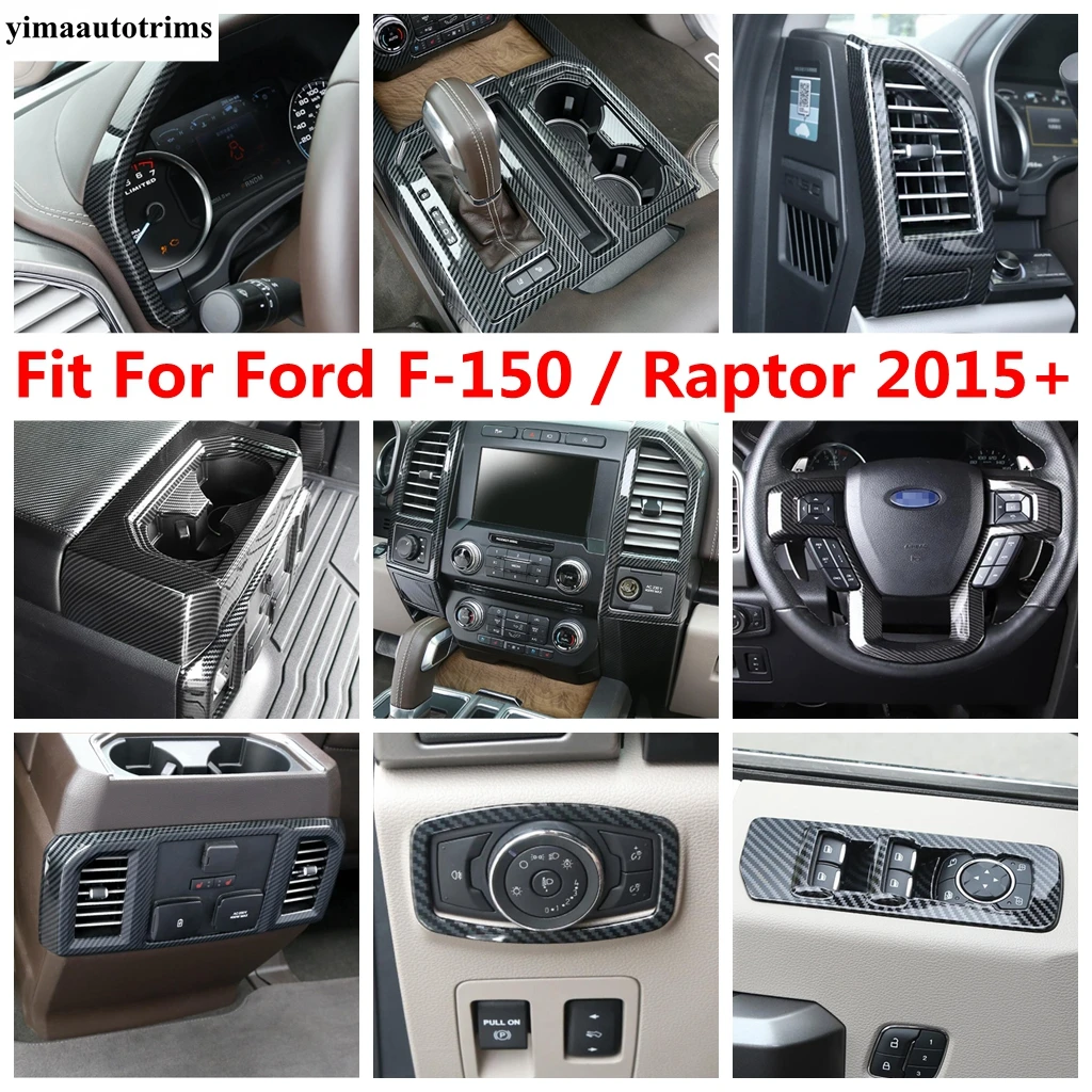 

Water Cup / Window Lift / Head Light / Steering Wheel / Gear Shift Cover Trim Accessories For Ford F-150 / Raptor 2015 - 2020