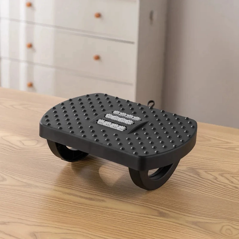 Portable Footrest Non-Slip Desktop Footrest Ergonomic Footstool (With Massage Rollers) Office Footrests