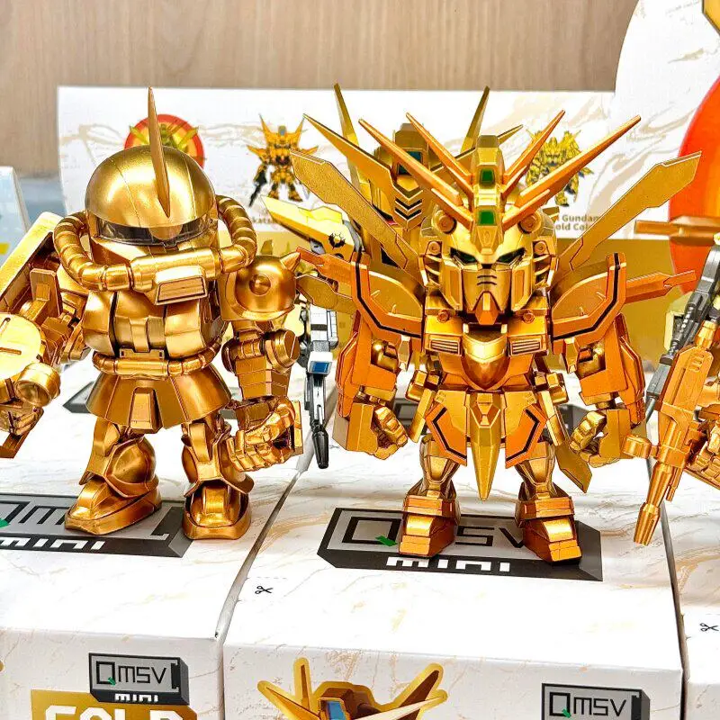 

Bandai QMSV Mini Gold Team Gundam Фигурка Коллекционная слепая коробка Модель игрушки для фанатов аниме Подарок для мальчиков и девочек
