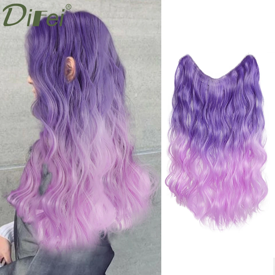 

DIFEI Synthetic Wig Women's Long Hair Natural Gradient Wig Piece One-piece Natural Gradient Fluffy Hair Patch Wavy Hair Pad