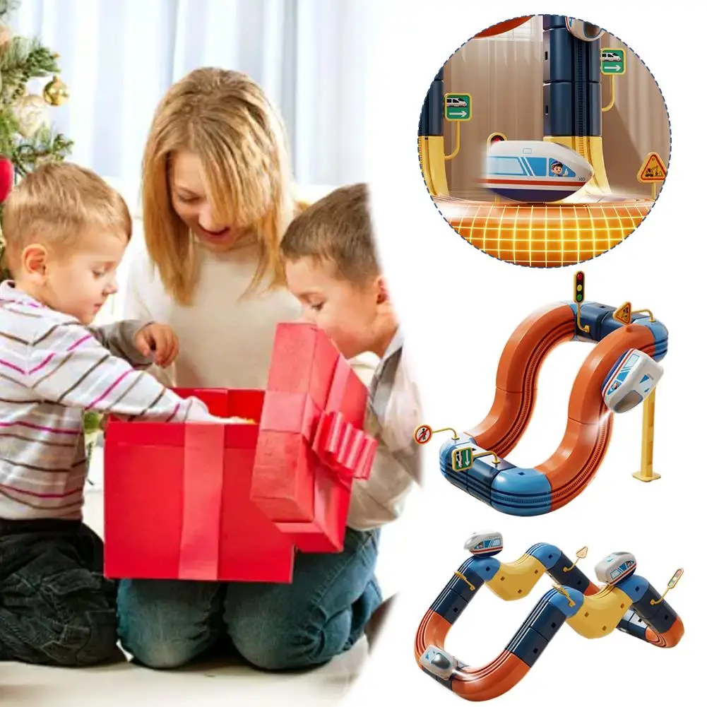 

Игрушечный электропоезд, магнитная раздвижная дорожка, сделай сам, антигравитационный образовательный строительный набор, креативная модель автомобиля