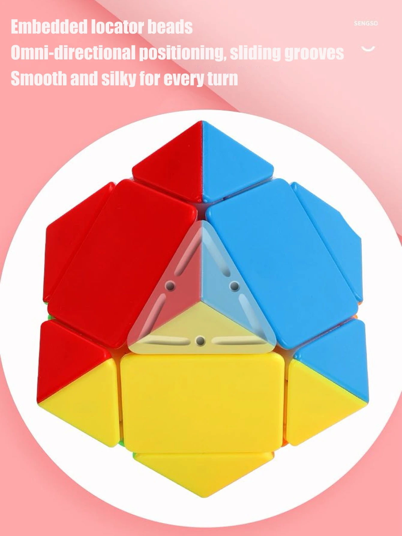 SENGSO Skewb Cube de vitesse sans autocollant Skewb noir/blanc autocollant Cube magique Puzzle Collection jouets pour enfants adolescents cadeau de pâques