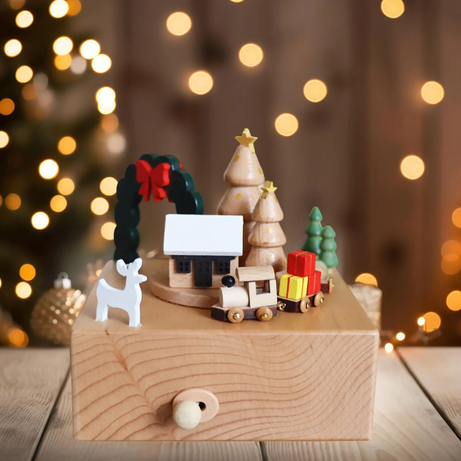Train Musical Box Toy Decorative Desktop Ornament for Home Indoor Festivals