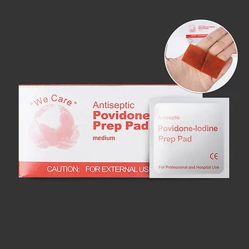 Survival EHBO Buitenshuis Reizen 100Pcs Natte Wattenschijfje Wegwerp Huishoudelijk Wond Desinfectie Jodiumwijntabletten