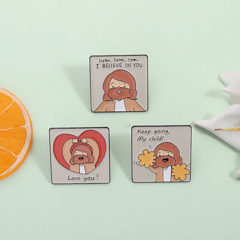 

Jesus Love You Enamel Pin Keep Going My Child Religious Beliefs Christians Brooches Lapel Badge Fashion Jewelry Gifts for Friend