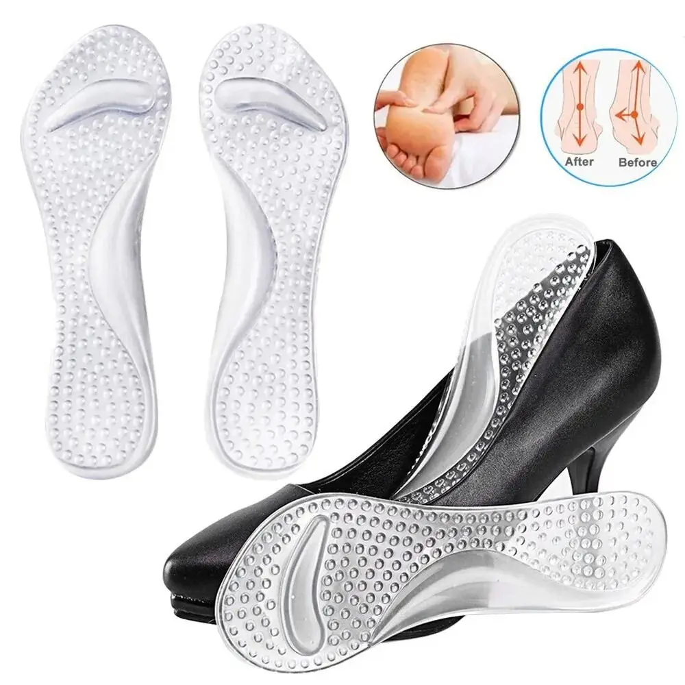

Durable Arch Support Orthopedic Insoles Foot Massager Flat Feet Silicone Gel Insoles Shoe Pads Women Shoes High Heels Inserts
