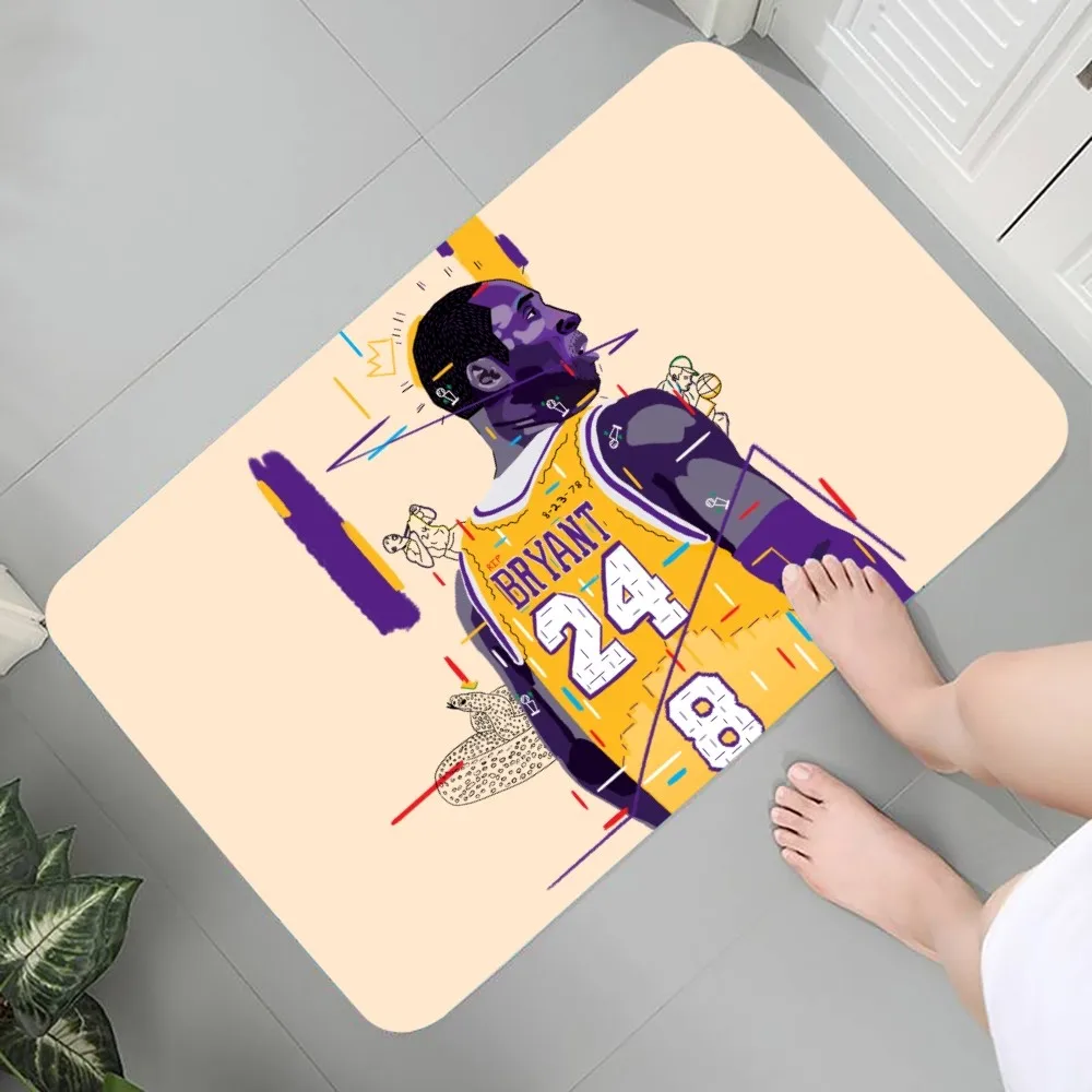 Great Football Star K-Kobe B-Bryant  Floor Mat Graphic Printed Flannel Doormats for Bathroom Kitchen Entrance Carpet Home Decor