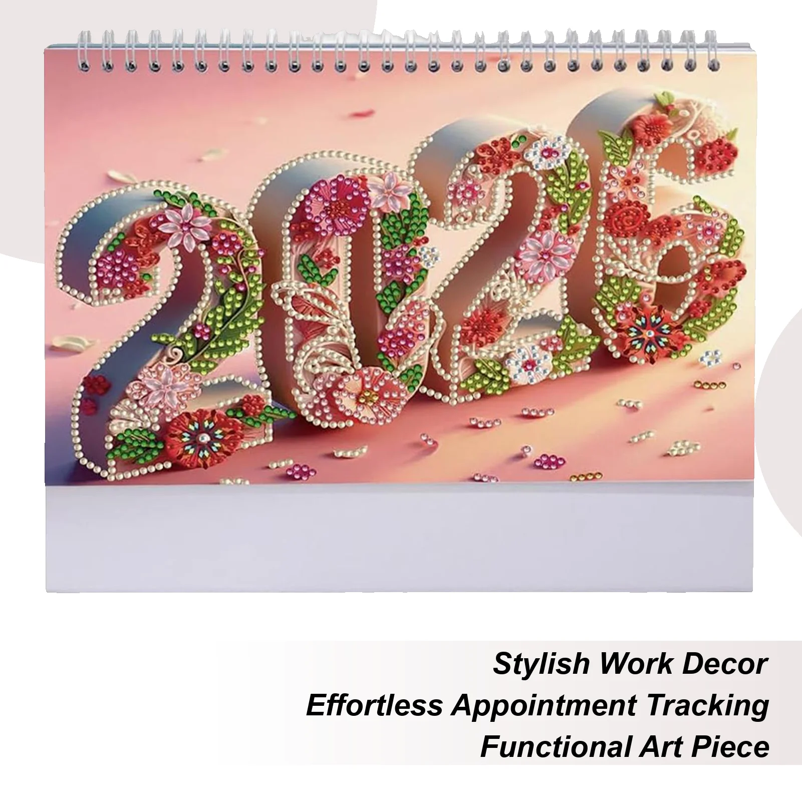 Gem Painting Calendar For Desk 2026 Crystal Painting Monthly Desk Calendar Monthly Funny Organization Cartoon Decor For