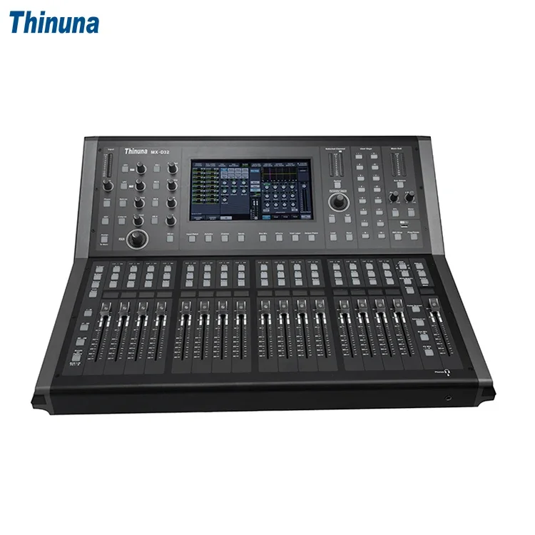 Thinuna MX-D32 Professional Audio Console Mixer 32-CH XLR Analog Input 16-CH XLR Mix Bus Output 32 Way Digital Mixing Console