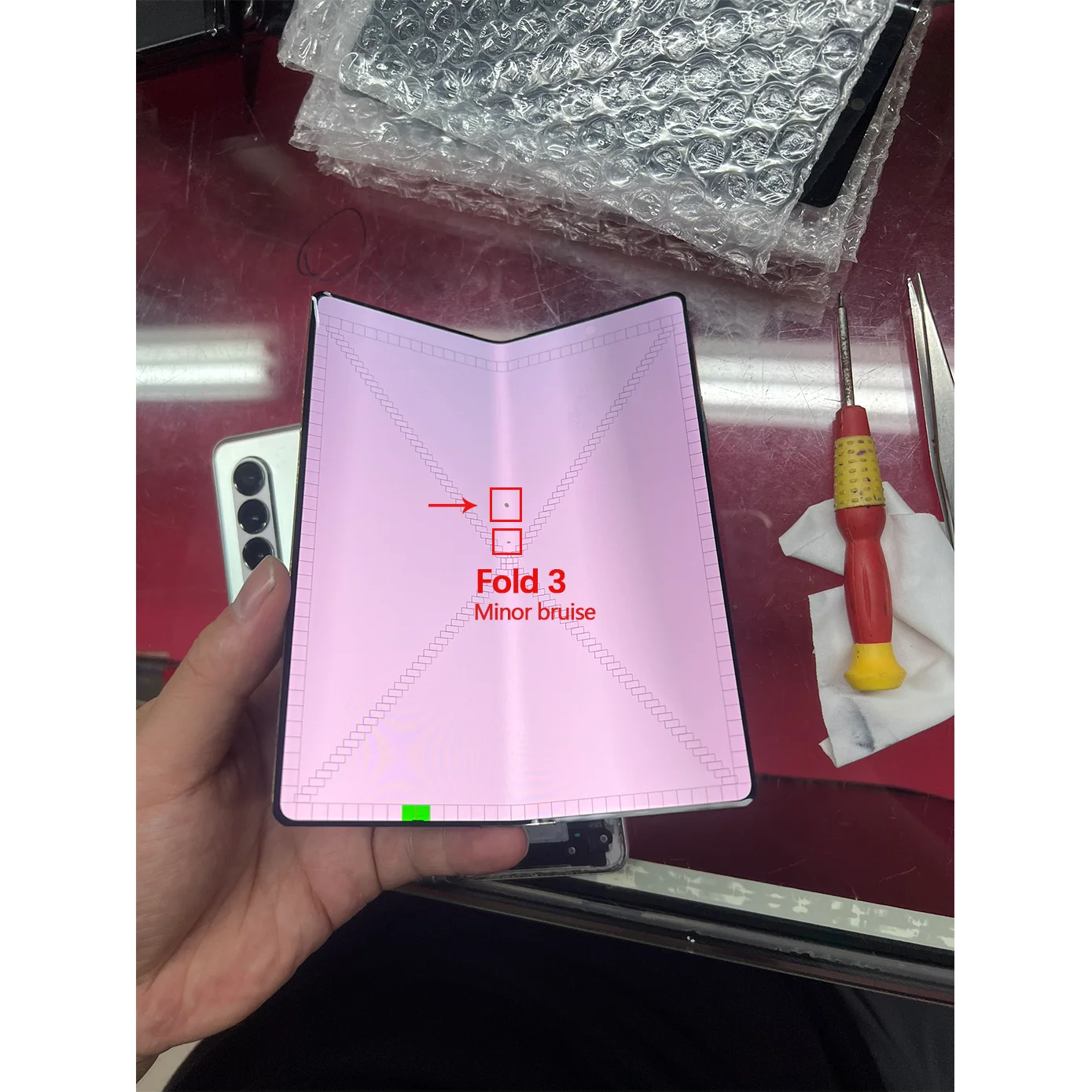 With Small Defect  Not AMOLED LCD For Samsung Z Fold 3 LCD Touch Screen With Frame For Samsung Z Fold 3 Display