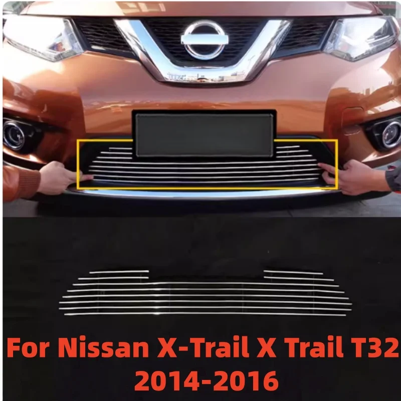 

High quality Aluminum Alloy car front grille decorative reflective strip For Nissan X-Trail X Trail T32 2014 2015 2016