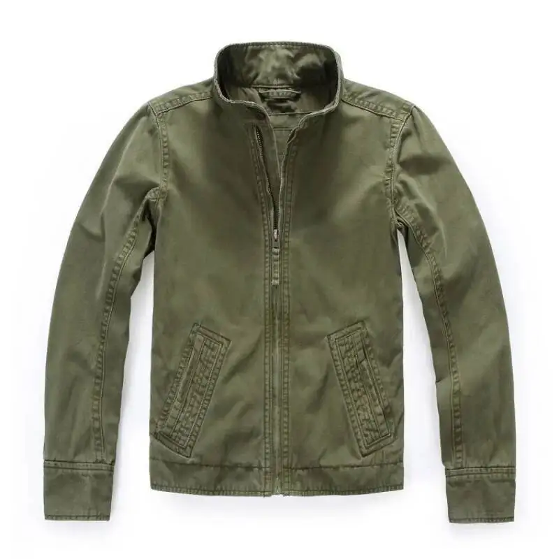 

New Men S Casual Jacket Washed Workwear Camouflage Clothing Wear Resistant Fashion Tops Stand Up Collar Slim Coat For Men