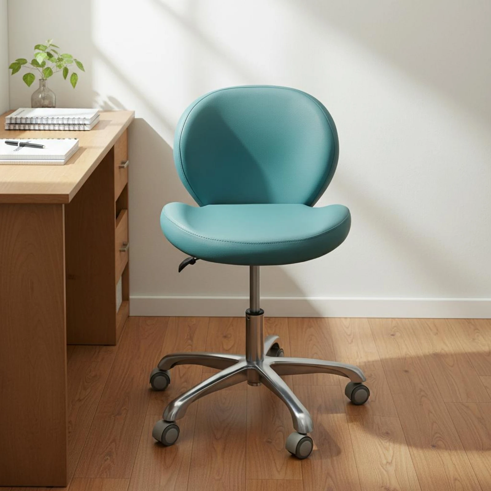 Upholstered Swivel Chair Cushioned Swivel Desk Chair Seating Modern Office Furniture Comfortable Upholstery view 5