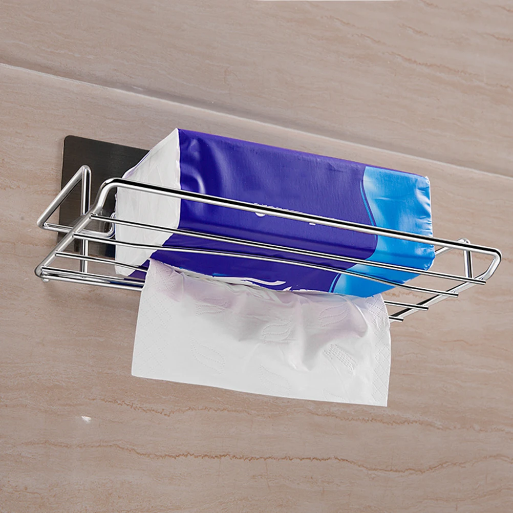 

Держатель для салфеток без перфоратора, прочная полка для хранения салфеток в ванной комнате, компактная экономия места, стойка для бумаги без следов, подставка для хранения