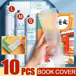 10Sheets Textbook Transparent Cover S/M/L Adjustable Notebook Book Cover Waterproof Protective Skin Sleeve For Student Textbooks