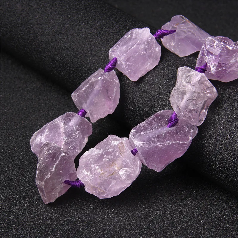 Natural Amethyst Irregular Healing Stone Purple Quartz Mineral Specimen Raw Crystal Loose Bead for DIY Jewelry Accessory 18-28MM