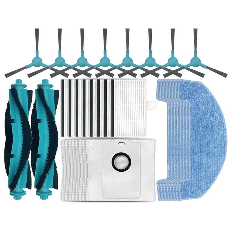 AT28-untuk Cecotec Conga 2499 Ultra Home Titanium Advanced / Atvel Smartgyro R80 Bantalan Pel Sikat Sisi Utama Kantong Debu Filter Hepa