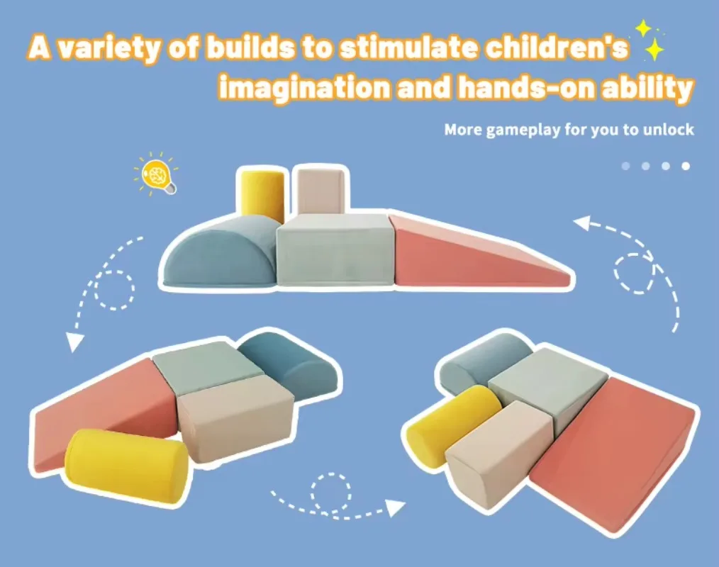 พรีเมี่ยมกํามะหยี่เล่นนุ่มโฟมบล็อกสนามเด็กเล่นในร่มมุม Climber เด็กวัยหัดเดินของเล่นสําหรับปีนคลานกิจกรรม