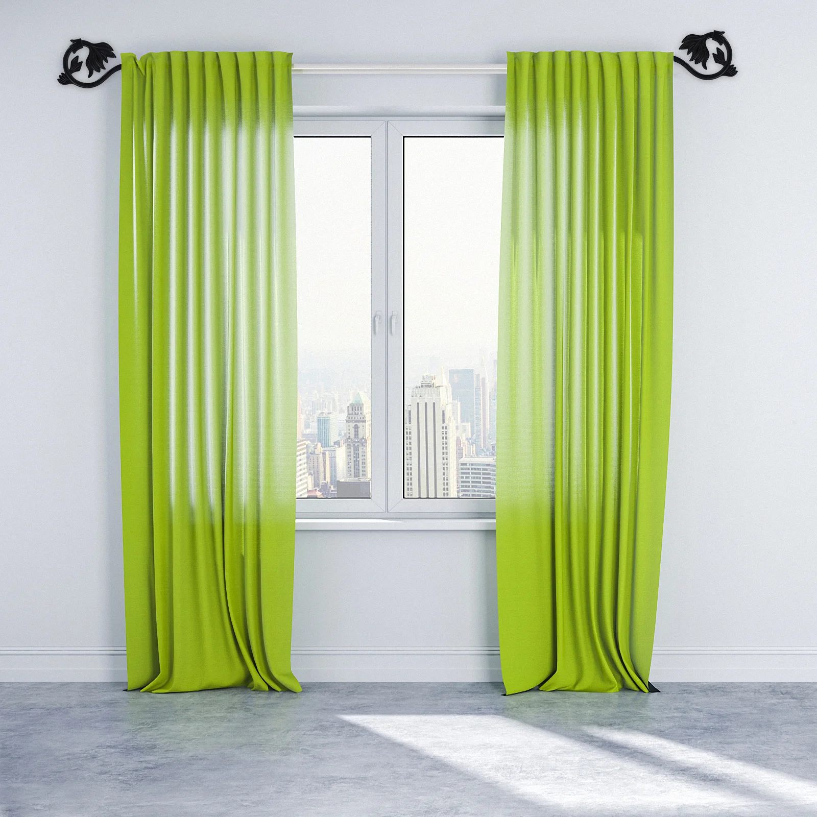 

4Pcs Curtain Rod Decorative Accessories Fashionable Design Curtain Pole Decors for Black Random Style