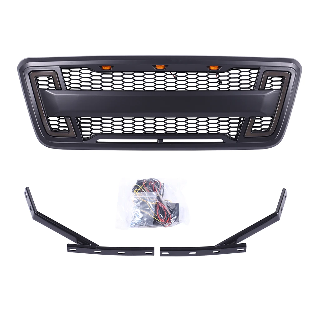 Drl Light Car Accessories Parts Raptor Body Kit Front Bumper Grill For Ford F150 2004 2005 2006 2007 2008