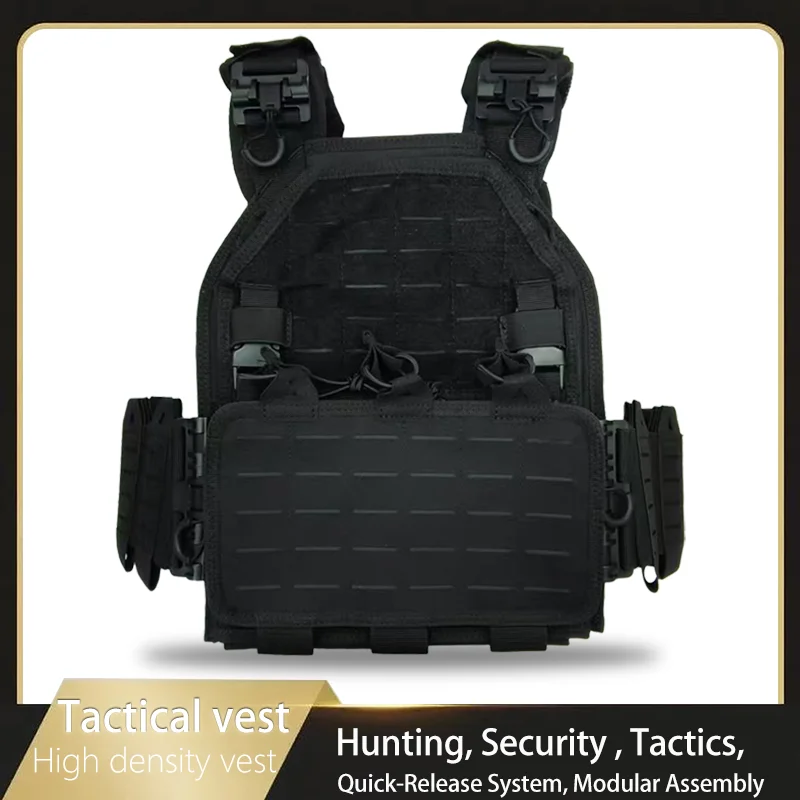 High Density Tactical Vest Molle Combat Plate Carrier with Quick Release Buckle for Men Outdoor Hunting Gear