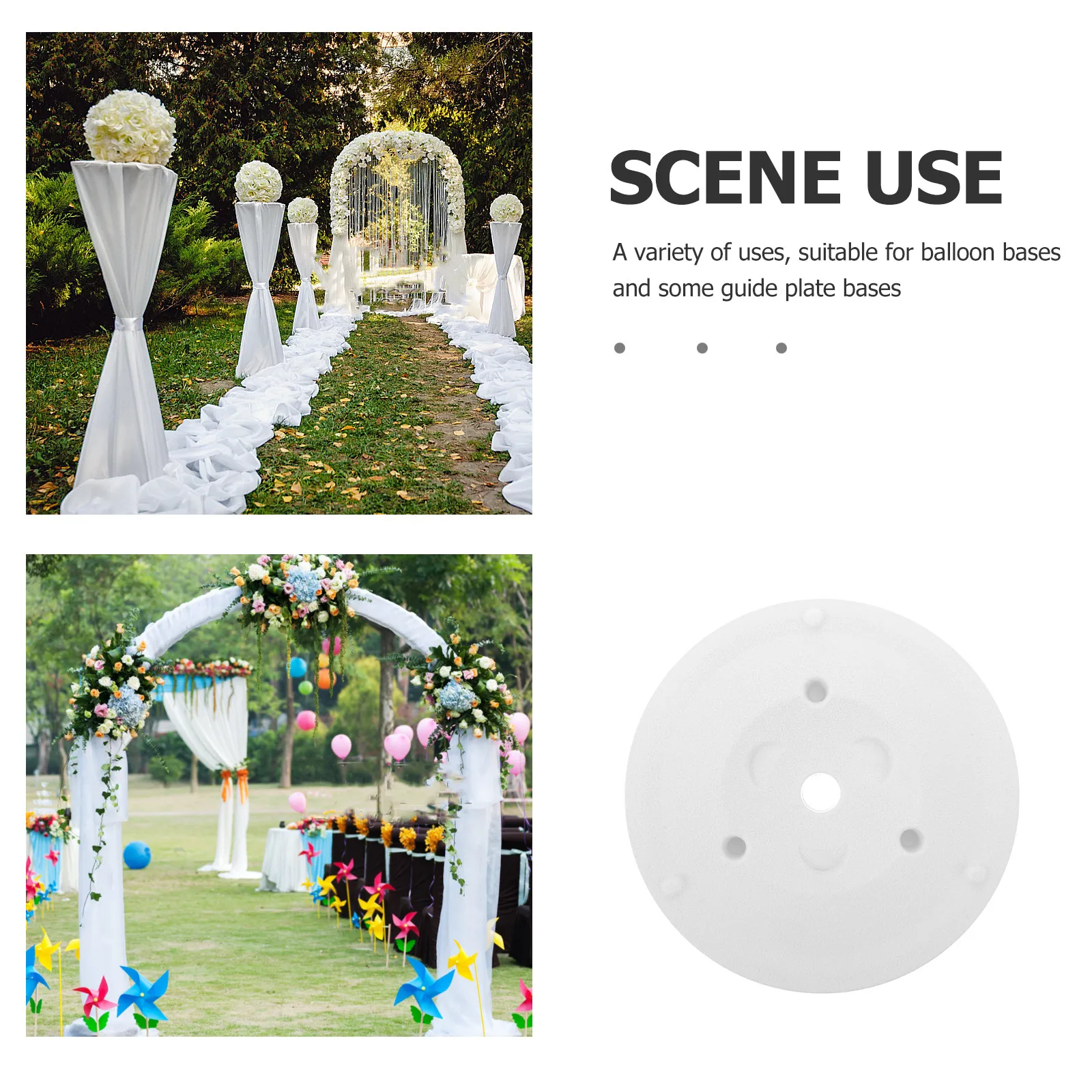 

Small Round Water Fillable Balloon Arch Base, Heavy Duty Balloon Column Stand, Stable Weighted Base for Party Wedding Event