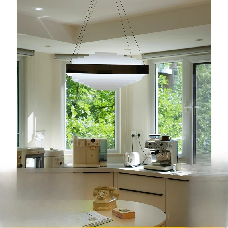 

Modern minimalist living room lamp medieval Bauhaus cream ins designer decorative lamp bedroom dining room ladder chandelier