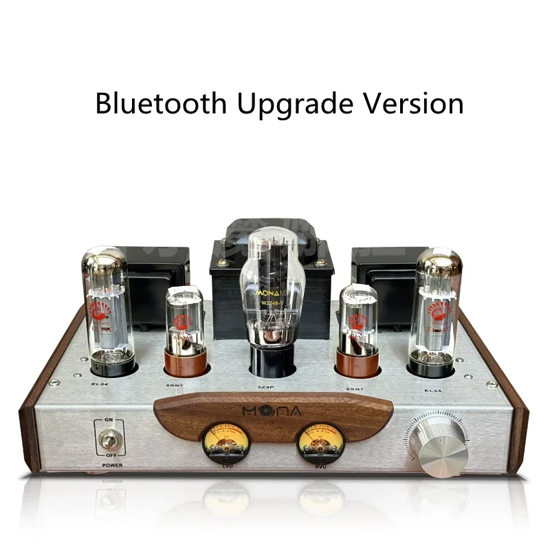 Amplifier Tabung M-122 MONA HIFI EL34 Single End Kelas A High Fidelity BT Vacuum Tube Amplifier 8W+8W 4ohm/8ohm