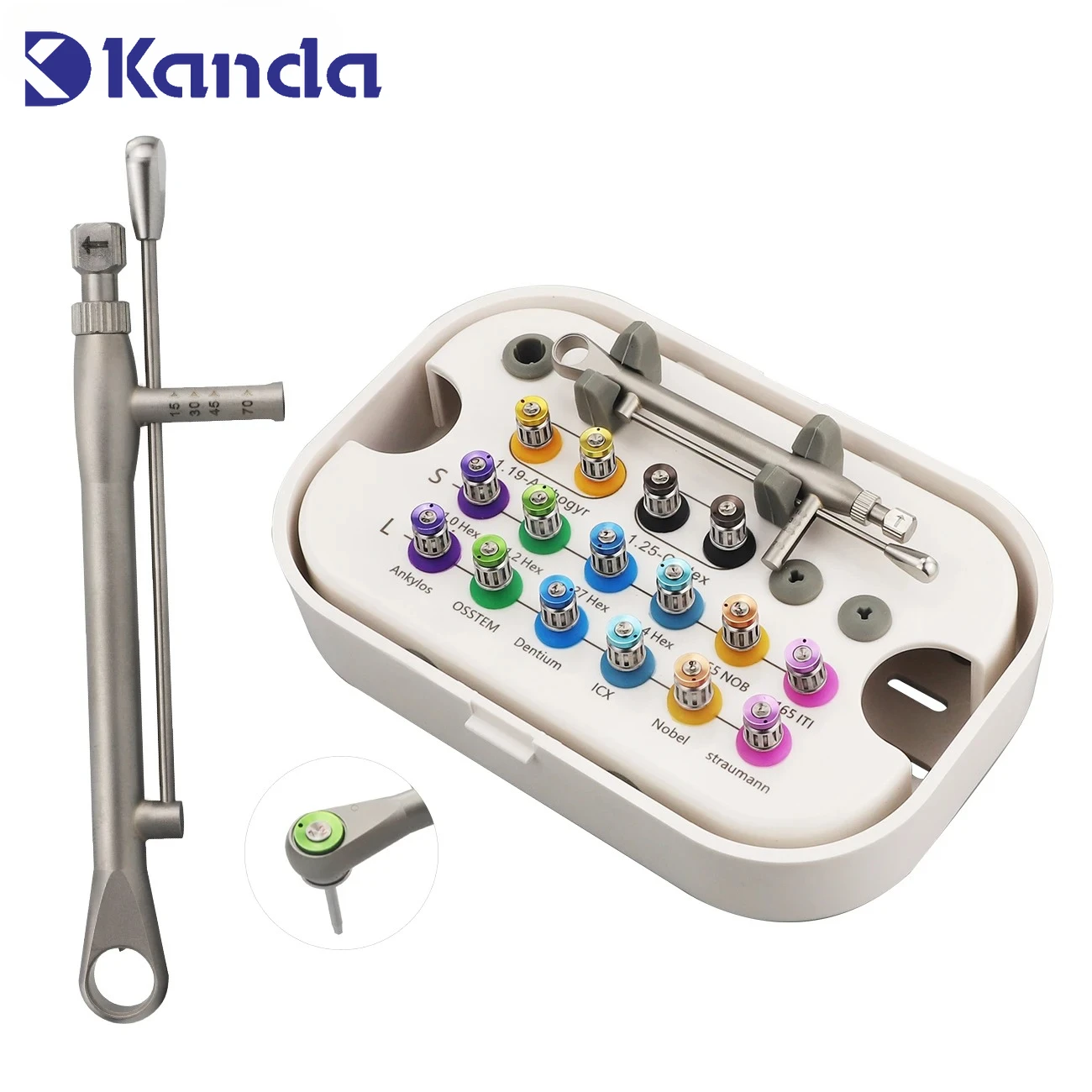 

Комплект динамометрических ключей для зубных имплантатов с трещоткой 10-70 Нсм | 16 шт. универсальные отвертки для хирургических инструментов для реставрации зубов