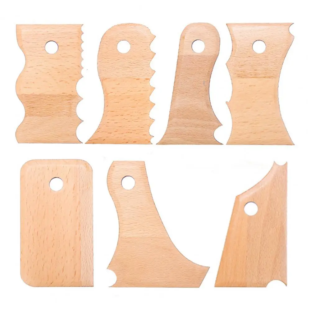 7PCS Wooden Pottery Tool Set 4
