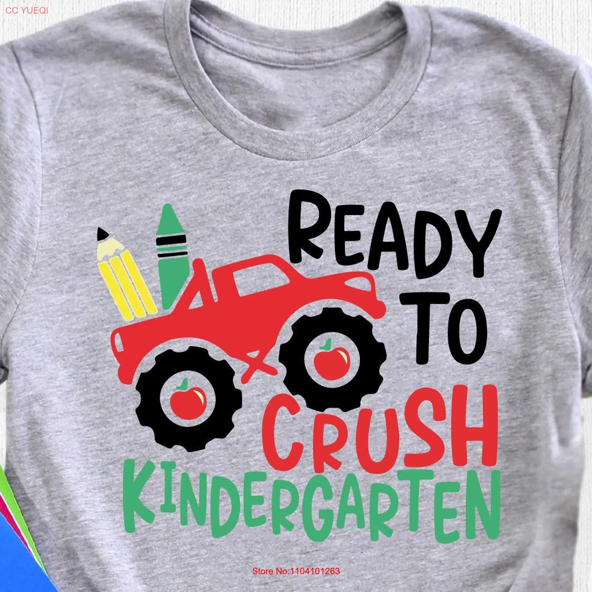 Ready To Crush Kindergarten T Shirt Back School Preschool Teacher long or short sleeves