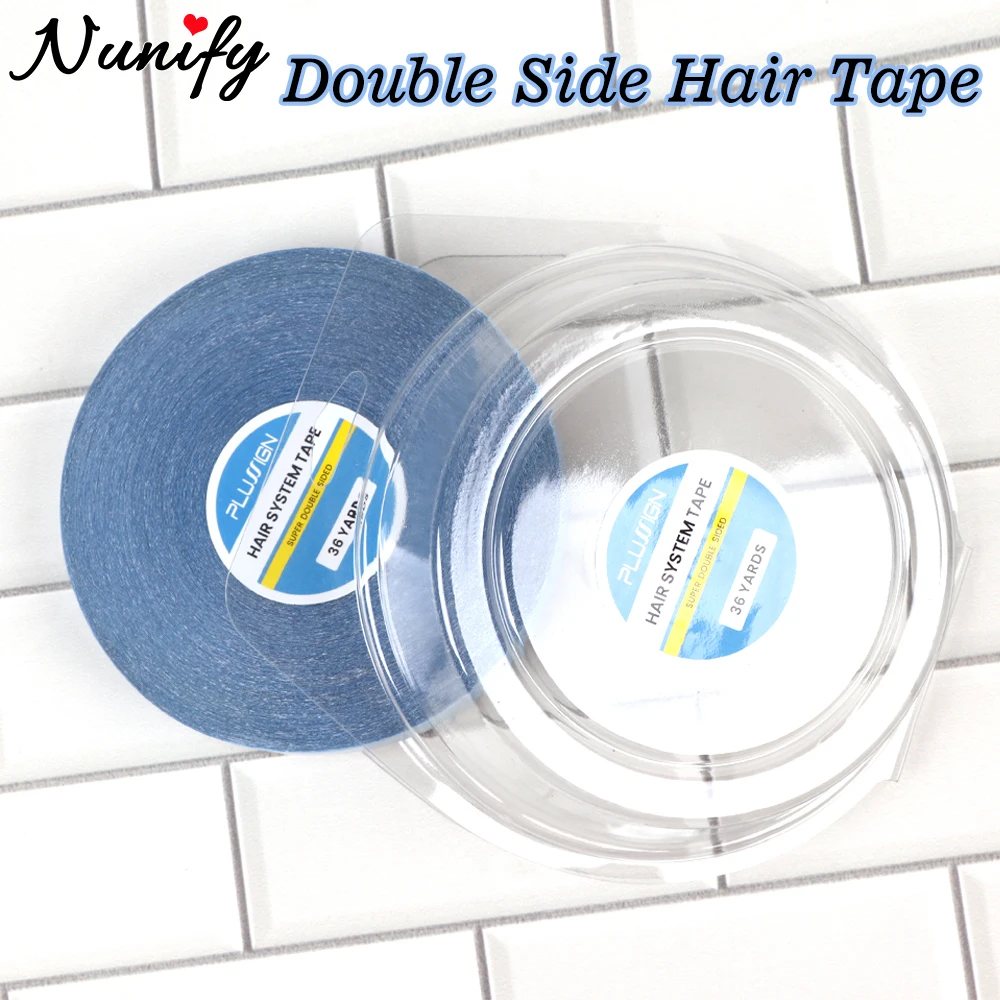 1 Roll 1.9CM*36 Yards Super Hair Blue Tape Double-Sided Adhesive Tape For Hair Extension 0.8Cm Lace Front Wig Tape For Toupee