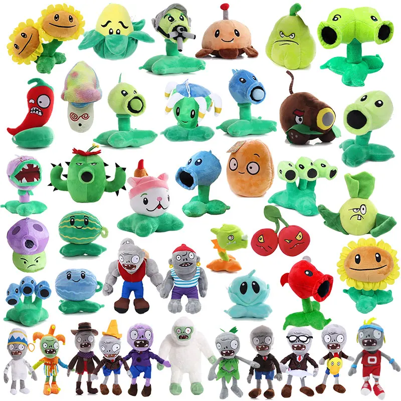 Plants Vs Zombies Stuffed Toys Sunflower Peashooter Cherry Bomb Potato Mine Chomper Gargantuar Zombie Yeti Plush Doll Kids Gifts