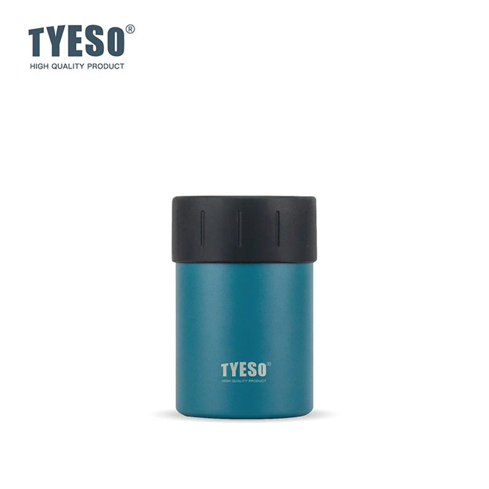 TYESO Enfriador de bebidas con aislamiento térmico de acero inoxidable 304 para botellas y latas de cerveza de 12/18 oz, taza de Coca-Cola, mantiene las bebidas calientes/frías, taza antideslizante al vacío._voghion.com
