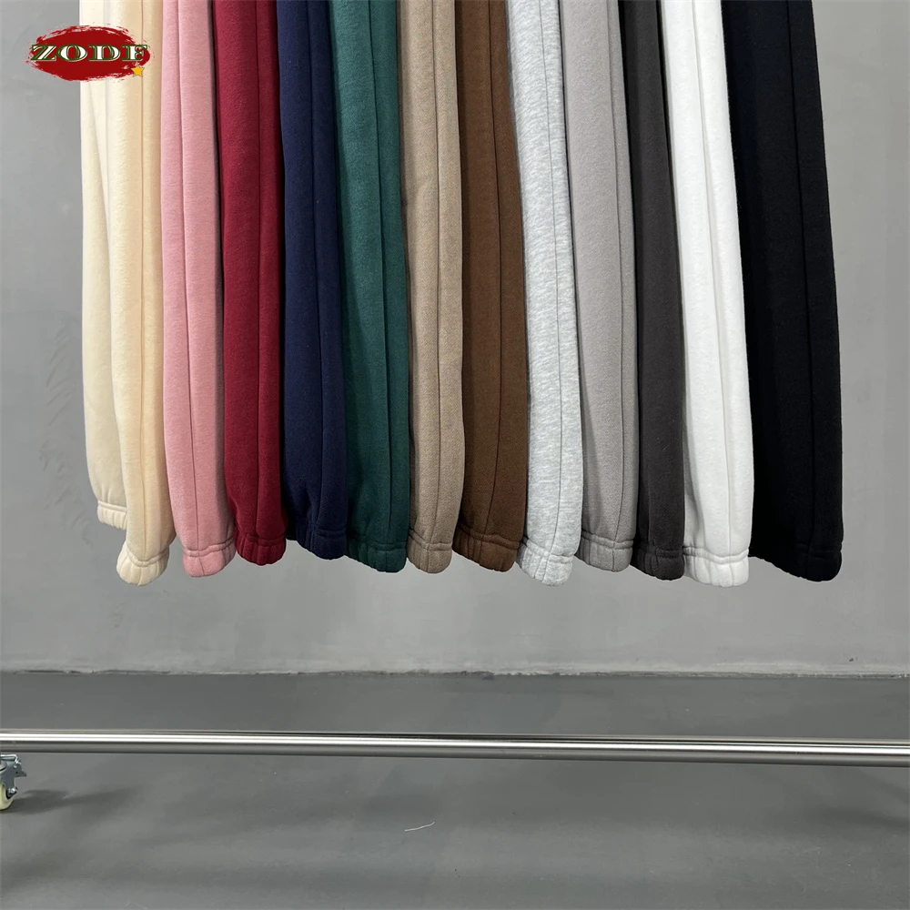 ZODF New Winter Men 400gsm Solid Fleece Sweatpants Unisex Basic Loose  Warm Joggers Pants Brand Bottoms HY0931