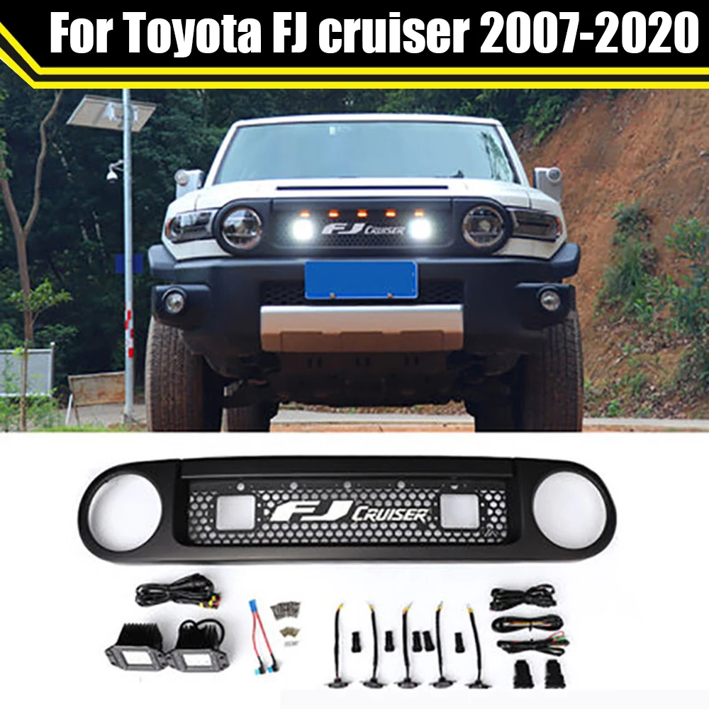 

Modified For Toyota FJ Cruiser 2007-2020 Racing Grille Grills Mesh Front Bumper Grilles Radiator Trim Cover