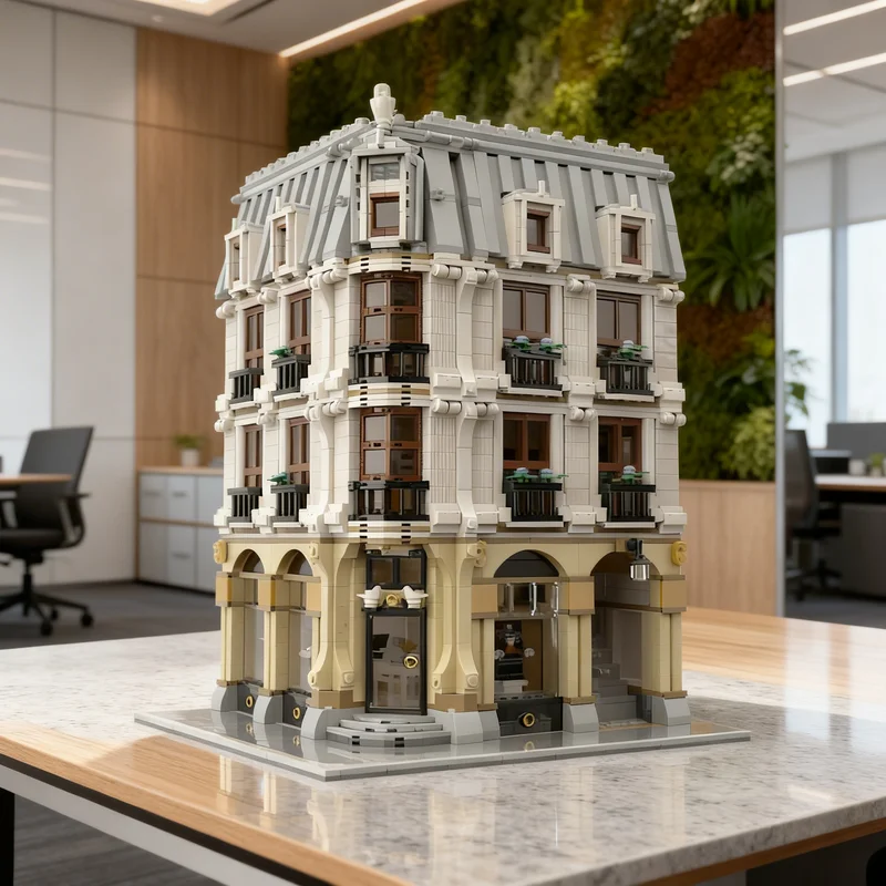 

3618 деталей MOC: Модульная модель уличной сцены «Бутик невесты», строительные блоки, конструктор, рождественские подарки, кирпичики для детей