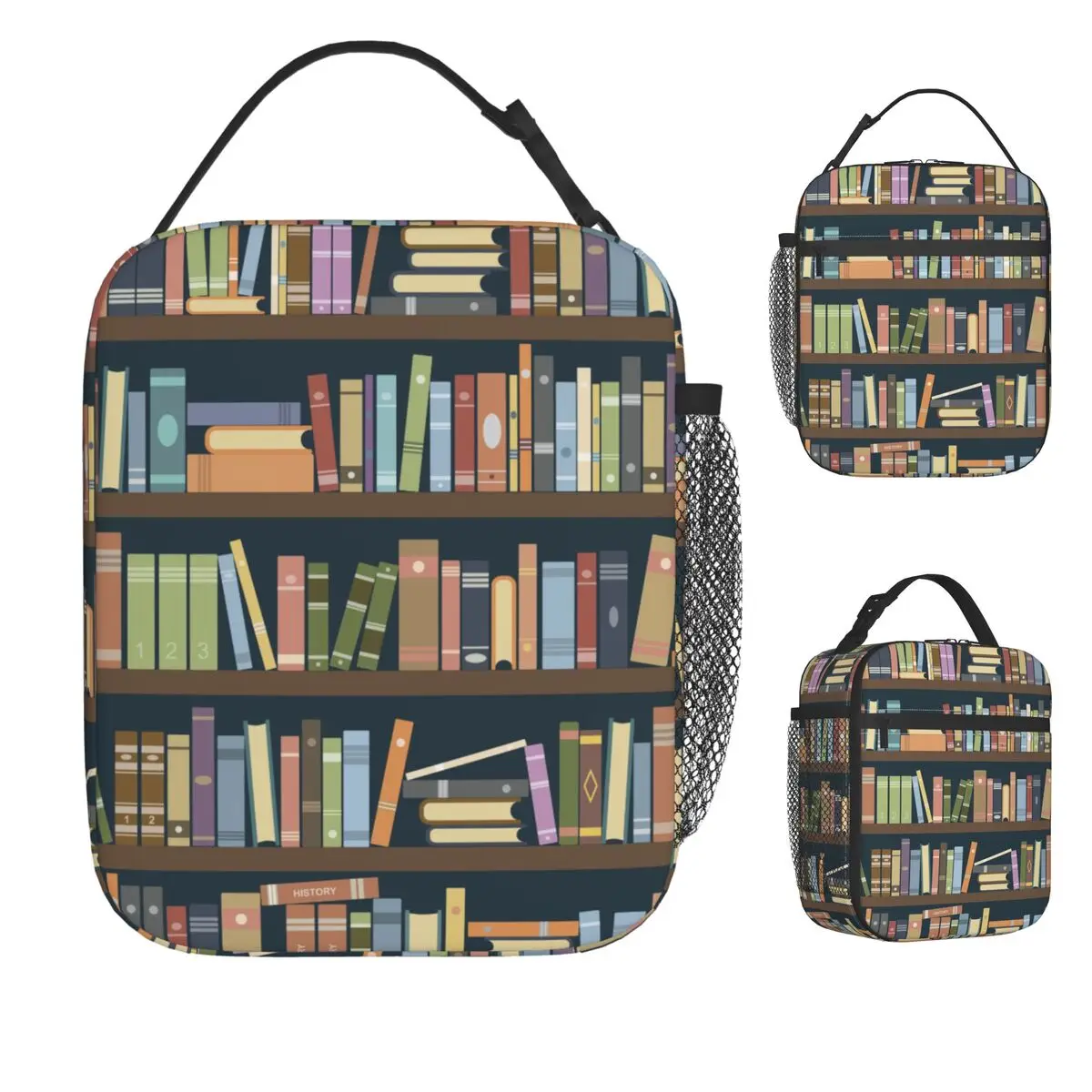 

Библиотечная сумка для обеда с принтом для детей, любителей книг, ланч-бокс, забавная школьная сумка-холодильник, удобные оксфордские термосумки для обеда