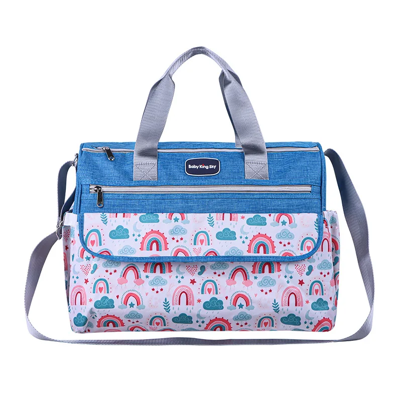 New Fashion Single Shoulder Large Capacity Mommy Bag Multi functional printed diagonal diaper bag Handheld Mother and baby bag