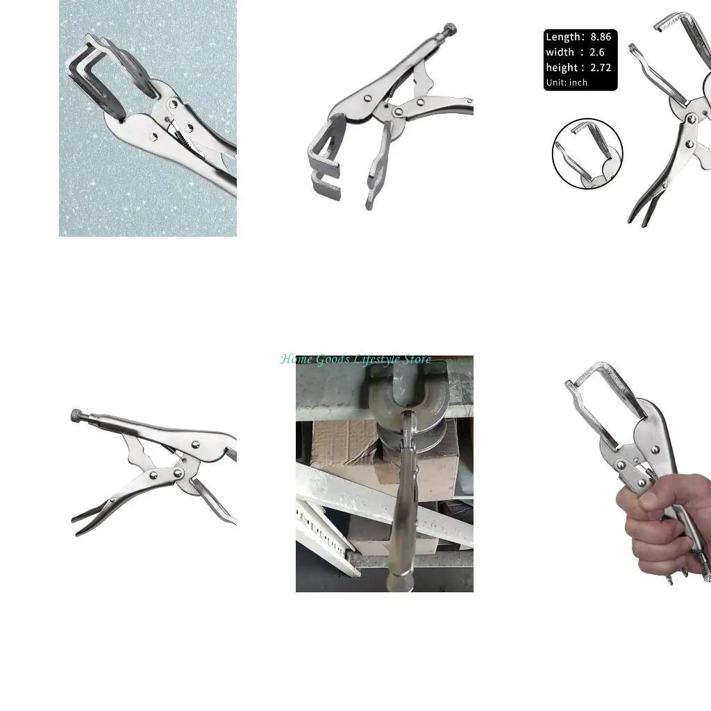 E74E 9inch Heavy Duty C Clamp Locking Pliers Heavy Duty Welding C Clamp Pliers Vises