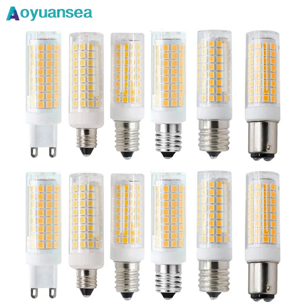 

Mini G4 G9 BA15D E11 E12 E14 E17 Dimmable LED Lights 102 LEDs Corn Bulbs 9W Replace 80W Halogen Lamps 220V 110V For Home House