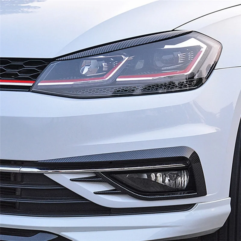 

1 Pair Front Fog Lamp Decorative Frame Decorative Cover Decorative Wind Knife ABS Car For Golf MK7.5 2018-2020-ABQF